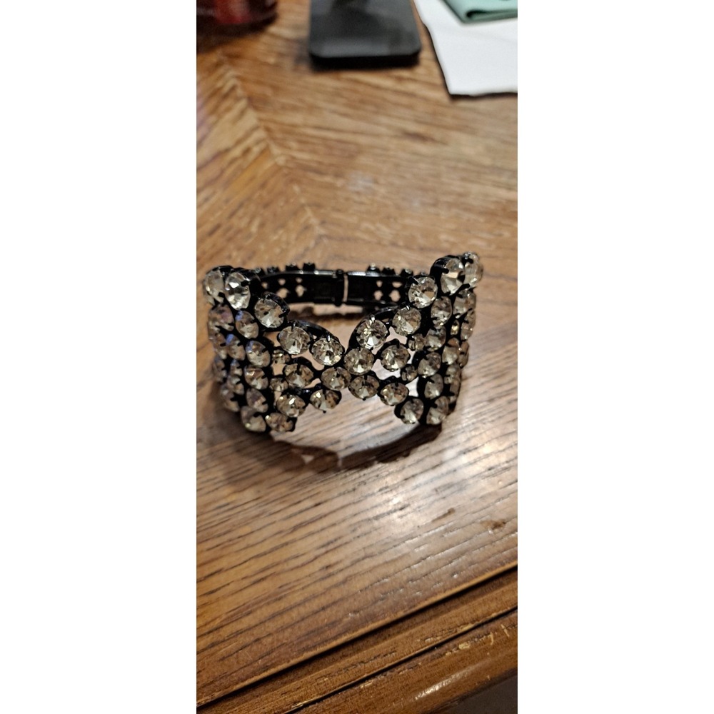 Vintage Super Glam HUGE Rhinestone Clamper‎ Bracelet